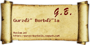Gurzó Borbála névjegykártya
